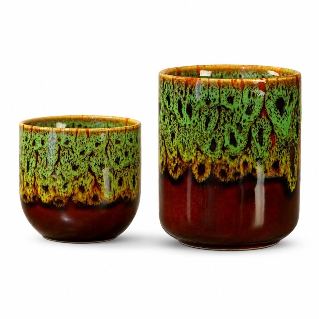 Valqia Kaen Reactive Glaze Cup — Medium + Large Set