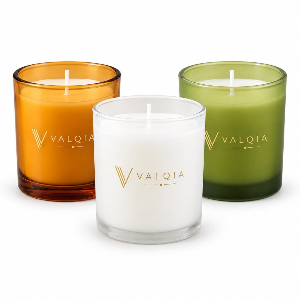 Valqia Lumi Scented Glass Candle — Trio Set of 3