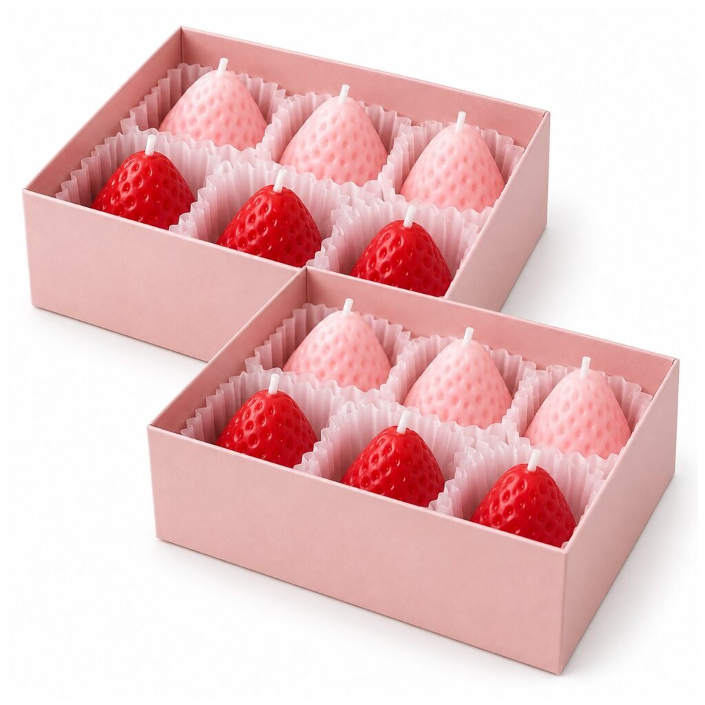 Valqia Berry Blush Strawberry Candle Set — Set of 12